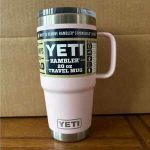 Yeti Rambler 20 oz Travel Mug Ice Pink